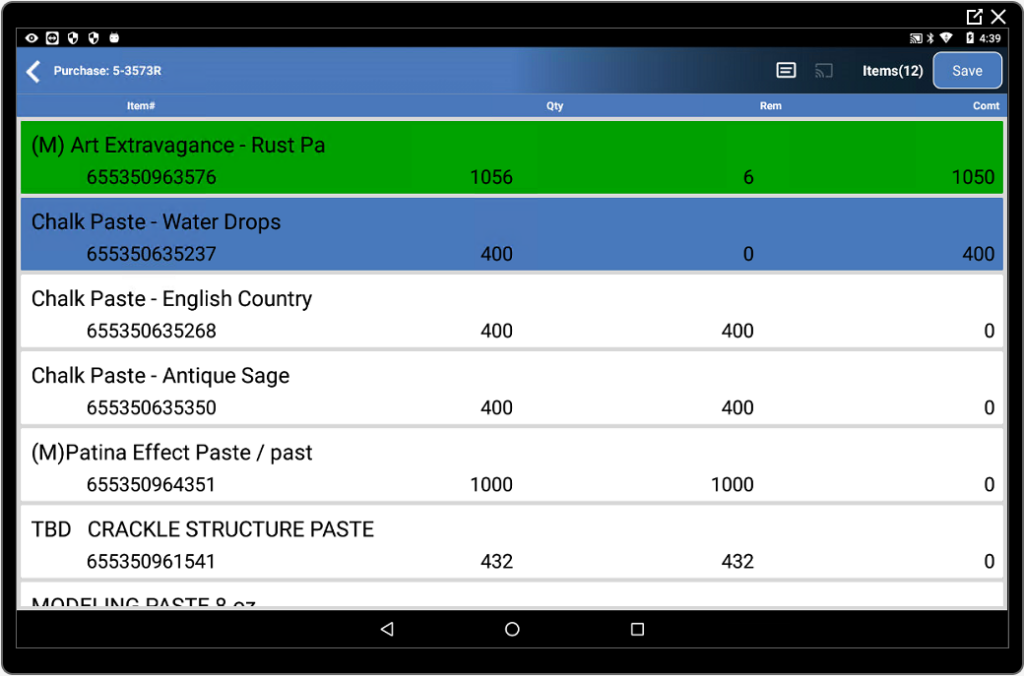 ProTrack Warehouse Purchase Orders